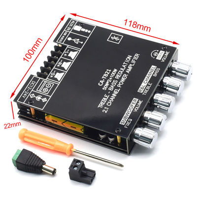 CA-TB21 2.1 قناة BT Subwoofer Amplifier لوحة صوتية 2 * 50W + 100W 12-24V AMP