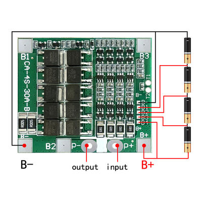 CA-4S-30A-B الليثيوم 18650 BMS بطارية حماية لوحة 30A 14.8V 12.8V 4s BMS لوحة