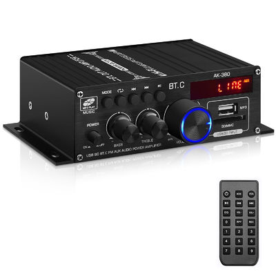 AK-380 USB SD مكبر طاقة الصوت 400W 2.0 CH HiFi Stereo AMP المتحدث بلوتوث 5.0 Amp المستقبل مع التحكم عن بعد للمنزل