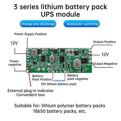 12V 3A 24W 36W إمدادات الطاقة دون انقطاع UPS شحن تفريغ جهاز توجيه الشبكة بطارية الليثيوم حماية لوحة PCB قاعدة