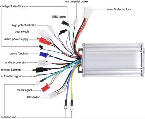 48V 60V 72V 350W 500W 1000W وحدة تحكم الدراجة النارية الكهربائية