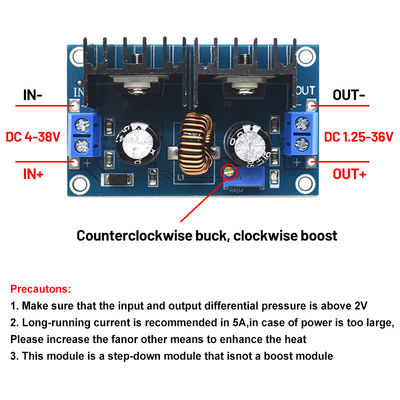 CA-4016 8A 200W مجلس التشغيل جبل DC-DC محول XL4016 4-40V إلى 1.25-36V PWM وحدة تدريجية قابلة للتعديل 200W 8A محول