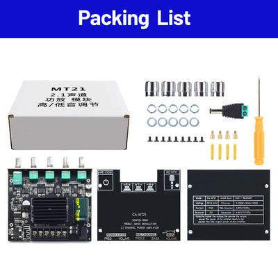 ZK-MT21 2.1 Channel Subwoofer Amplifier Module 5.0BT 12V 24V 2*50W + 100W Power Home Use لوح بلاستيكي لنظام مكبر الصوت
