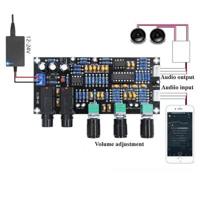 XH-M273 PT2399 لوحة المضخم الرقمي 12-24 فولت تيار مستمر مع تردد ستيريو للتحكم في ميكروفون الكاريوكي