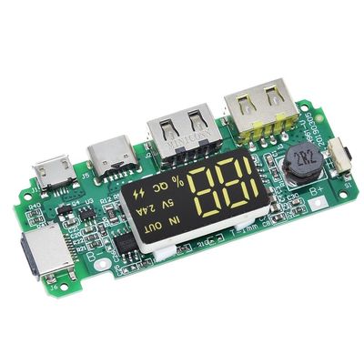 USB مزدوج 5 فولت 2.4A Micro / Type-C LED USB Mobile Power Bank 18650 وحدة شحن بطارية الليثيوم شاحن مجلس حماية الدائرة