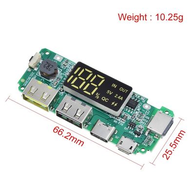 USB مزدوج 5 فولت 2.4A Micro / Type-C LED USB Mobile Power Bank 18650 وحدة شحن بطارية الليثيوم شاحن مجلس حماية الدائرة