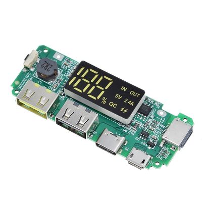 USB مزدوج 5 فولت 2.4A Micro / Type-C LED USB Mobile Power Bank 18650 وحدة شحن بطارية الليثيوم شاحن مجلس حماية الدائرة