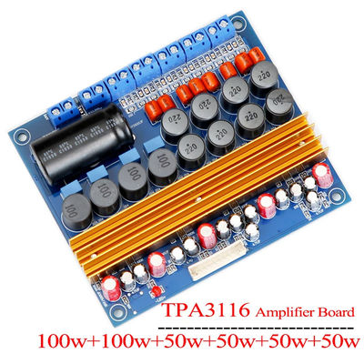 TPA3116 5.1 القناة الطبقة D لوحة مكبرات الصوت الرقمية 100W + 100W + 4 * 50W الصوت للمتحدثين القويين