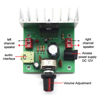 CA-7377 2.0 Channel Digital Audio Amplifier Module DC12V 2*35W TDA7377 AMP لوحة مكبر رقاقة بدون ضوء إضاءة LED