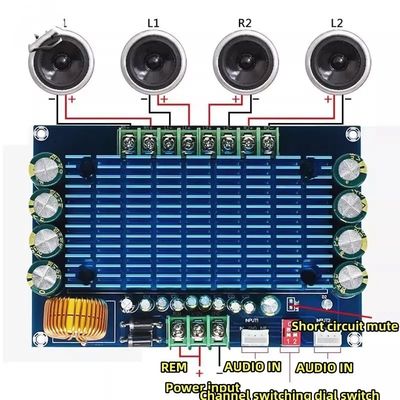 XH-M180 4x50W مكبر صوت السيارة وحدة مكبر صوت 4 قناة ACC DIY سيارة عالية الجودة AMP DC12V مكبر صوت رقمي لوحة الصوت TDA7850
