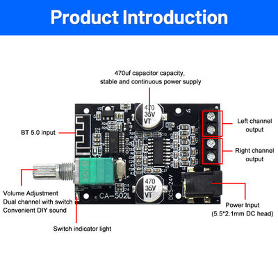 ZK-502L 2.0 Channel Digital Amplifier Board Home Theater HIFI Amplifier مع BT5.0 50WX2 مواد معدنية لوحة ستيريو ZK-502L