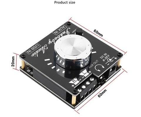 لوحة مكبرات 80W مزدوجة القناة Bluetooth 5.0 60x60x30mm