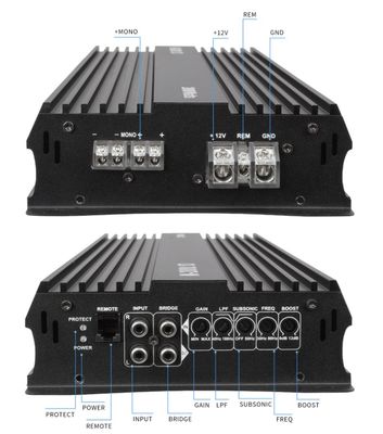مكبر صوت السيارة ذو الطاقة العالية 12 فولت 2000 واط مكبر صوت سيارة ذو الطاقة 2000 واط مكبر صوت من الفئة D مع كروسوفير