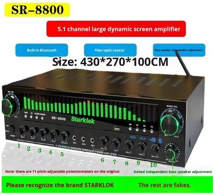 بدلة: مجموعة مكبرات صوت منزلية ثلاثية الاتجاهات مطلية بإعصار رقم 8 مع مكبر صوت SR8800 ومضخم صوت 10 بوصة