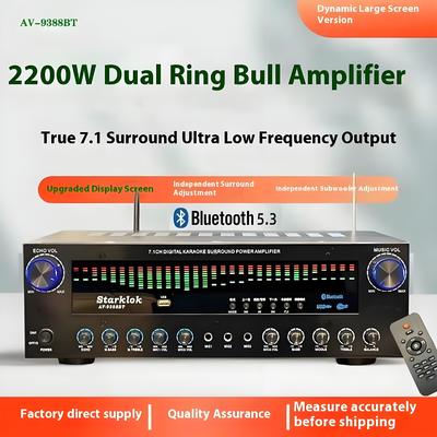 AV-9388BT/AV-999BT 2200W/1200W محترف 7-قناة BT مكبرات لاسلكية عالية الدقة المسرح المنزلي 7.1 نظام مكبرات الصوت المعدنية