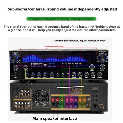 إصدار AV-8000SW Premium Edition 2200W محترف فائق الطاقة 7.1 قناة مكبر استقبال المسرح المنزلي الحصري BT لاسلكي