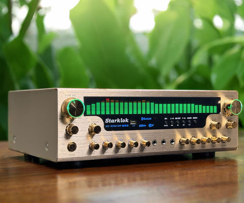 مضخم صوت منزلي 8000SW Flagship الإصدار 7.1 CH 2500W هيكل من سبائك الألومنيوم بالكامل ذهبي اللون مقسم بحلقة مزدوجة مضخم صوت ستيريو