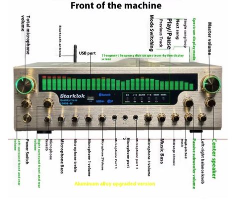 مضخم صوت منزلي 8000SW Flagship الإصدار 7.1 CH 2500W هيكل من سبائك الألومنيوم بالكامل ذهبي اللون مقسم بحلقة مزدوجة مضخم صوت ستيريو