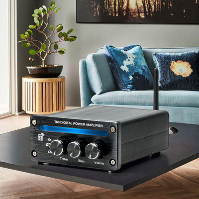 مضخم صوت خطي عالي الطاقة جديد رقمي ستيريو منزلي صغير هاي فاي، قناتين، 2*100 واط، بلوتوث 5.0، إضاءة RGB، قابل للتعديل، صوت جهير وثلاثي