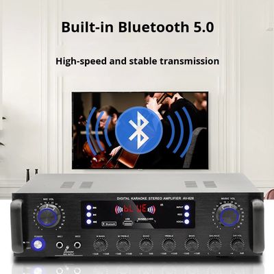 AV-628 مضخم صوت احترافي 2.1 قناة 600 واط منزلي متحد المحور مضخم صوت عالي الطاقة طراز BT مستقبل ألياف ضوئية عبر الحدود