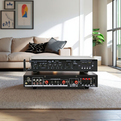 5.1CH 120W*2+25W*3 مكبر طاقة HIFI مع مدخل كوكسيالي بصري، BT 5.0"سوبر باس" لحفلة الكاريوكي