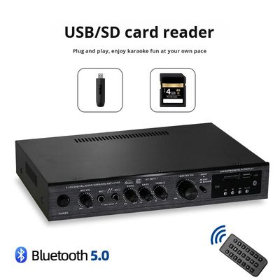 5.1CH 120W*2+25W*3 مكبر طاقة HIFI مع مدخل كوكسيالي بصري، BT 5.0"سوبر باس" لحفلة الكاريوكي