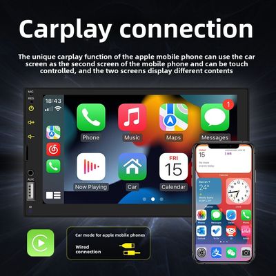 7 بوصة سيارة لمشغل MP5 مع لمشغل BT اللاسلكي HD كاميرا العرض الخلفي CarPlay أندرويد أوتو لوحة التحكم الراديو سلكي لوحة التحكم الراديو