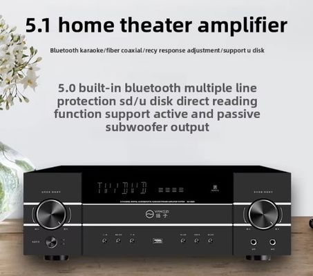 5.1CH 4200W مكبر صوتي ذو طاقة عالية مع مضاد التغذية الراجعة ، BT لاسلكي ، لعرض مسرح الكاريوكي المنزلي