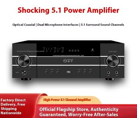 5.1CH 4200W مكبر صوتي ذو طاقة عالية مع مضاد التغذية الراجعة ، BT لاسلكي ، لعرض مسرح الكاريوكي المنزلي