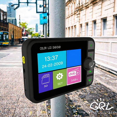 جهاز استقبال راديو DAB/DAB+ بشاشة LCD ملونة 2.4 بوصة متوافق مع تقنية البلوتوث اللاسلكية ومشغل MP3 وبث إشارات FM الرقمية للسيارة لمدة عام واحد