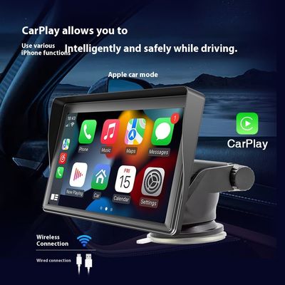 Creatall مشغل MP5 لاسلكي محمول بشاشة 7 بوصة يدعم CarPlay بتقنية البلوتوث، وحدة رأس جديدة متعددة الوسائط عبر الحدود، فتحة بطاقة، يدعم WAV