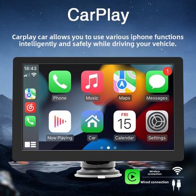 كرياتال 9 بوصة محمولة عالية الوضوح MP5 لاعب شاشة كبيرة سلكية / لاسلكية Carplay للبلوتوث لوحة التحكم 1 سنة