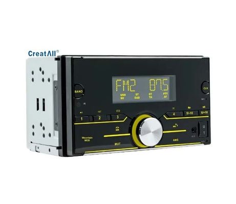 Creatall مشغل MP3 للسيارة بقرص مزدوج 12 فولت ذكي لسيارة بلوتوث مكبر صوت راديو ضوء ملون اتصال Aux SD Card لمدة عام واحد