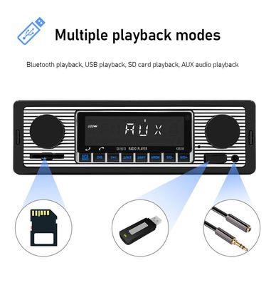 راديو MP3 للسيارة بلاستيكي 1 دين مع BT Handsfree FM / SD حماية الطاقة AUX مشغل الوسائط المتعددة USB WAV شكل صوتي بث صوتي