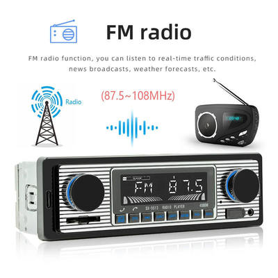 راديو MP3 للسيارة بلاستيكي 1 دين مع BT Handsfree FM / SD حماية الطاقة AUX مشغل الوسائط المتعددة USB WAV شكل صوتي بث صوتي