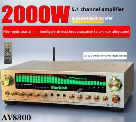 2000W 6 (5.1) مكبر القناة المنزلي مع البلاستيك المعدنية سبيكة الألومنيوم البناء