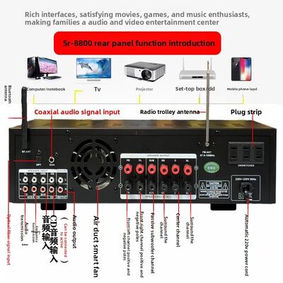 SR-8800 5.1 قناة مكبر المنزلي مع العفن الخاص وتخصيص العلامة التجارية OEM