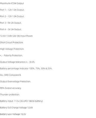 لوحة مصدر طاقة غير منقطعة لجهاز التوجيه المصغر CA-403S مع خرج 40 واط ومدخل بطارية 11.1 فولت وحماية من الدائرة القصيرة