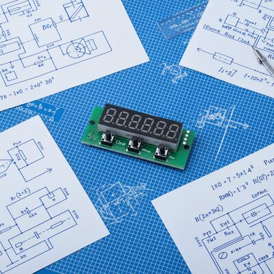 6-bit Red Digital Tube Counter Module 0-999999 Accumulation and Subtraction 5V DC Power Supply with Memory