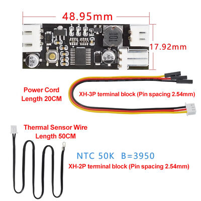 12V 0.8A DC PWM Thermostat Speed & Temperature Controller 2-3 Wire for Fans Motor Driver Boards and Modules