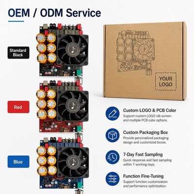 600W + 600W TPA3255 لوحة مكبر مزدوج الهواء التبريد المروحة الفئة D لوحة مكبر ستيريو DC18-50V