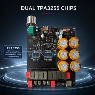 600W + 600W TPA3255 لوحة مكبر مزدوج الهواء التبريد المروحة الفئة D لوحة مكبر ستيريو DC18-50V